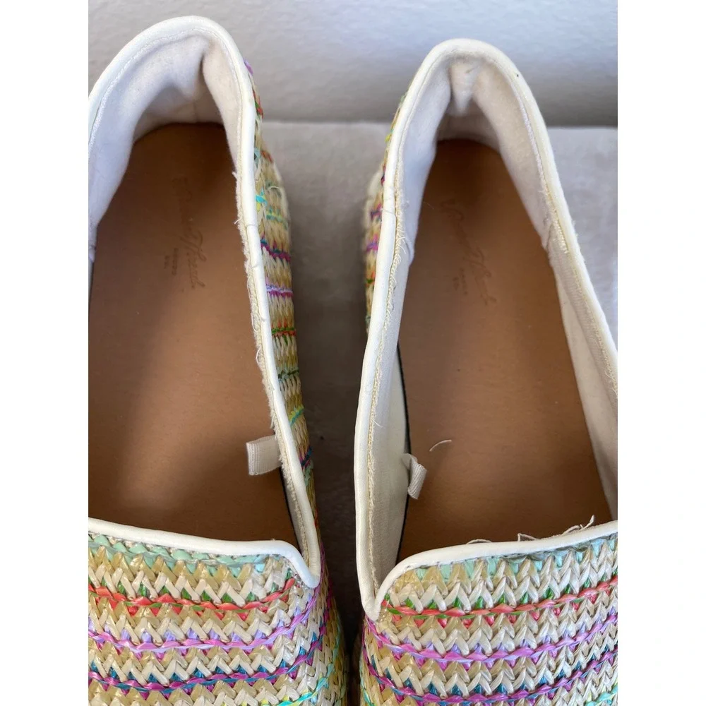 Universal Thread Womens Multi Color Woven Espadrille Slip On Flats Size 8‎
